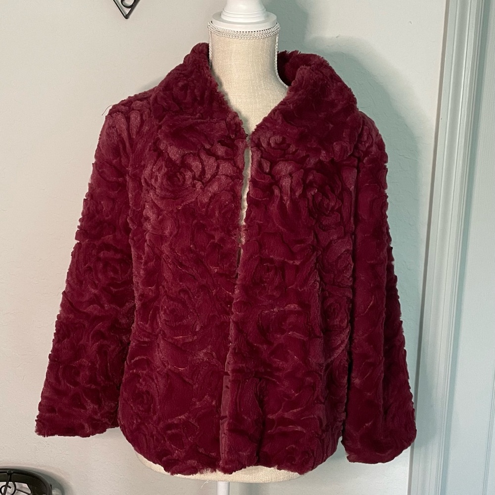 JohnPaulRichard Beer Rose Faux Fir Jacket